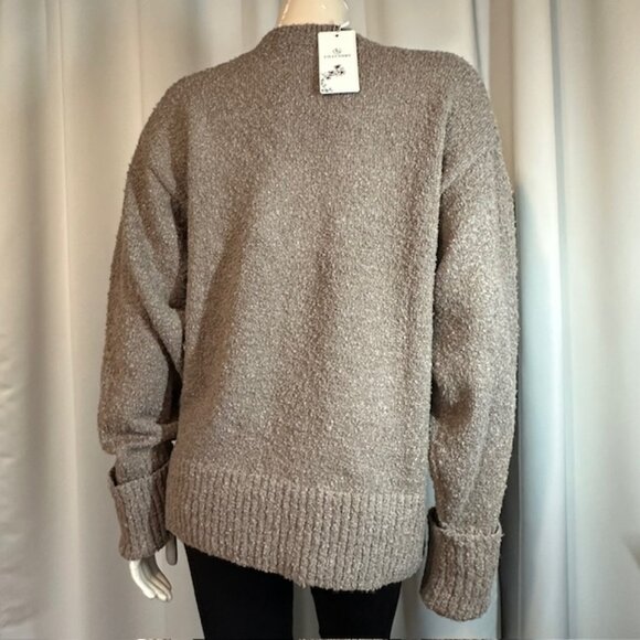 Lillusory Women's Sweater Wool Blend Soft Oversized‎ Chunky Pullover Tan Size S - Picture 3 of 7